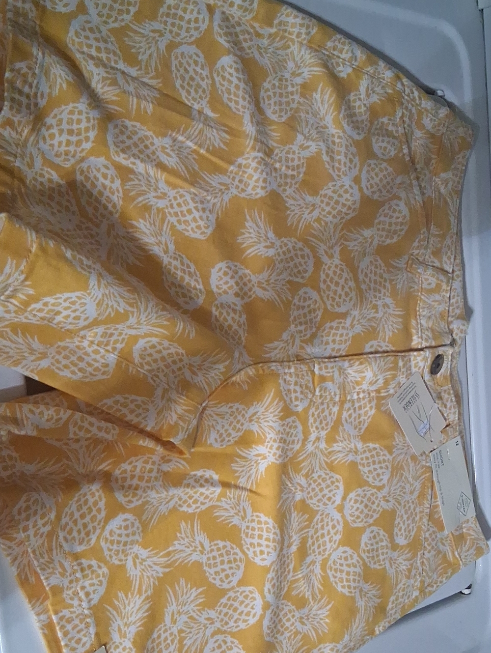 NEW Yellow Pineapple-Print Bermuda Shorts for Women